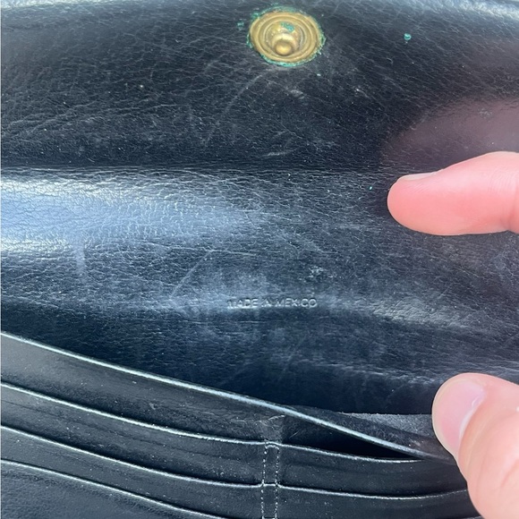 Vintage Coach Water Buffalo Combination Wallet Checkbook Black Leather 4859 Used - Picture 12 of 13